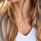 Tiny Initial Disc Necklace