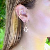 Flower Pearl Charm Hoops