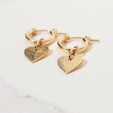 Heart Charm Hoops